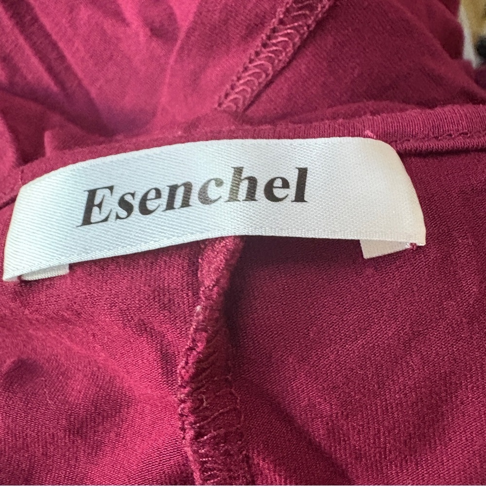 Esenchel Burgundy Asymmetrical Hem Swing Tunic Top Women’s Large - Picture 3 of 3